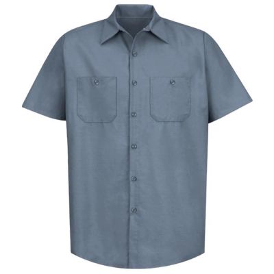 VFISP24PB-SS-XXL image(0) - Workwear Outfitters Men's Short Sleeve Indust. Work Shirt Postman Blue, XXL