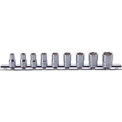 KKNRS2400A-9 image(0) - Ko-ken USA RS2400A/9 1/4 Sq. Dr. Socket set  3/16-1/2 6 point   9 pieces