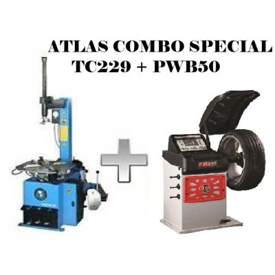 ATETCWB-COMBO7-FPD image(0) - Atlas Automotive Equipment Atlas Equipment TC229 Rim Clamp Tire Changer + PWB50 Wheel Balancer Combo Package