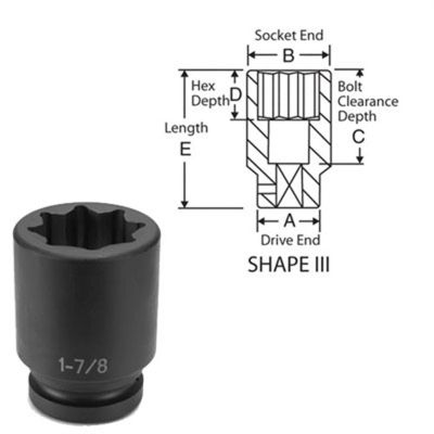 GRE4548SD image(0) - Grey Pneumatic 1" Drive x 1-1/2" Deep - 8 Point