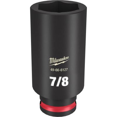 MLW49-66-6127 image(0) - Milwaukee Tool SHOCKWAVE Impact Duty  3/8"Drive 7/8" Deep 6 Point Socket