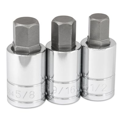 TIT16162 image(0) - TITAN 3-PC 1/2" DR SAE HEX BIT SOCKE