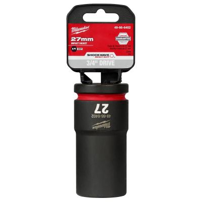 MLW49-66-6402 image(0) - Milwaukee Tool SHOCKWAVE Impact Duty  3/4"Drive 27MM Deep 6 Point Socket