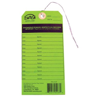 SAS5137 image(0) - SAS Safety Eyewash Inspection Tag (Only) for Eyewash Station 5134-00