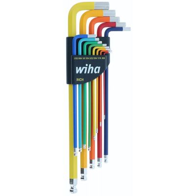 WIH66981 image(0) - Wiha Tools Wiha Color Coded Ball End Hex L-Keys set sizes Include: 0.050 to 3/8"