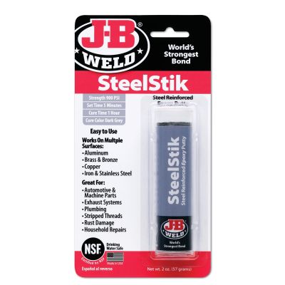 JBW8267S image(0) - J B Weld J-B Weld 8267-S SteelStik Steel Reinforced Epoxy Putty Stick - 2 oz.