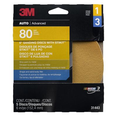 MMM31443 image(0) - 3M DISC ROLLS-GOLD STIKIT 6" P80 5/PK 10/CASE