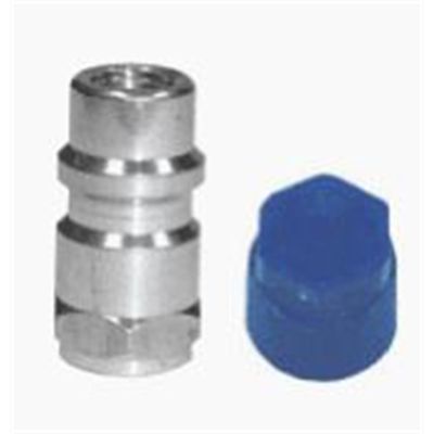 TSF602 image(0) - Tire Seal of Florida Straight Lo-Side Aluminum Retrofit Fitting 7/16-20 With Blue Cap