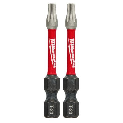 MLW48-32-4984 image(0) - Milwaukee Tool SHOCKWAVE 2" Impact Torx T20 Power Bits (2PK)