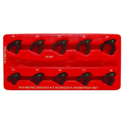 LTILT1910 image(0) - Milton Industries LTI Tool By MIlton 10 Piece Metric SHOCKIT Crows Foot Set - Heavy Duty Industrial Hydraulic