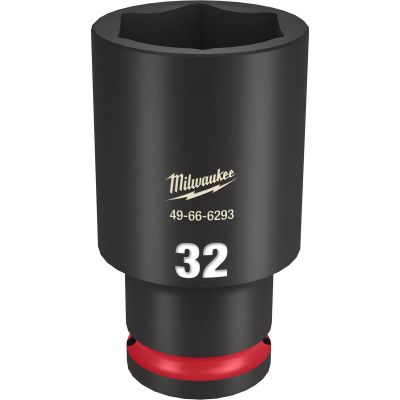 MLW49-66-6293 image(0) - Milwaukee Tool SHOCKWAVE Impact Duty  1/2"Drive 32MM Deep 6 Point Socket