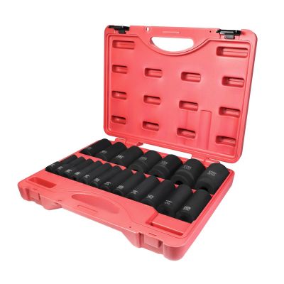 KTI33202 image(0) - K Tool International Socket Set Fractional Impact 1/2 in. Dr 19 Piece Deep