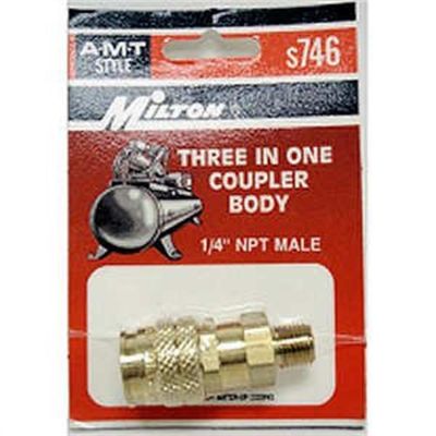 MILS746 image(0) - Milton Industries 3-Way 1/4" Male Body "A, M & T"