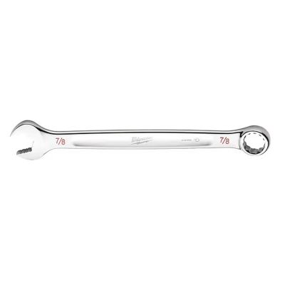 MLW45-96-9428 image(0) - Milwaukee Tool 7/8" SAE Combination Wrench, 12-Point, Steel, Chrome, Ergonomic, I-Beam Handle