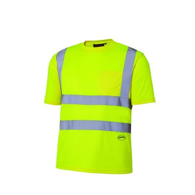 SRWV1054060U-L image(0) - Pioneer Pioneer - Birdseye Safety T-Shirt - Hi-Viz Yellow/Green - Size Large