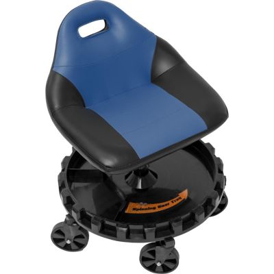 TRX2-701 image(0) - Traxion 2-701 ProGear Mobile Rolling Gear Race Seat with Tray and Five All Terrain Casters - Blue