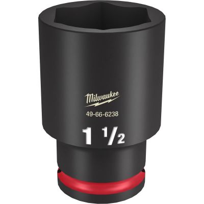 MLW49-66-6238 image(0) - Milwaukee Tool SHOCKWAVE Impact Duty  1/2"Drive 1-1/2" Deep 6 Point Socket