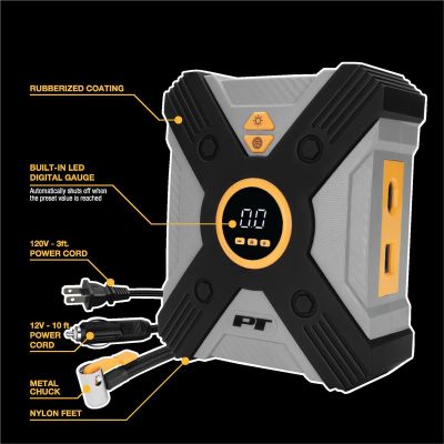 WLMW7904 image(0) - Wilmar Corp. / Performance Tool AC/DC Powered Tire Inflator with Auto Stop