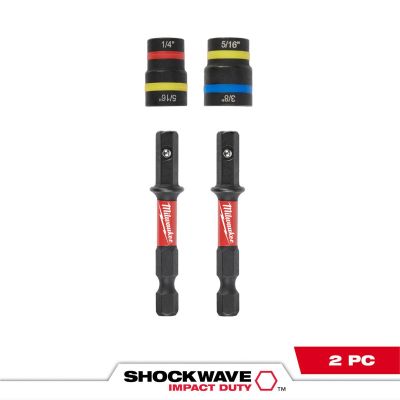 MLW49-66-4565 image(0) - Milwaukee Tool SHOCKWAVE Impact Duty QUIK-CLEAR 2-in-1 Magnetic Nut Driver Set 2PC