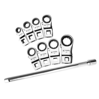 KTIXD2CWSS image(0) - Crowsfoot Set 9 pc 3/8 in. Dr SAE Ratcheting