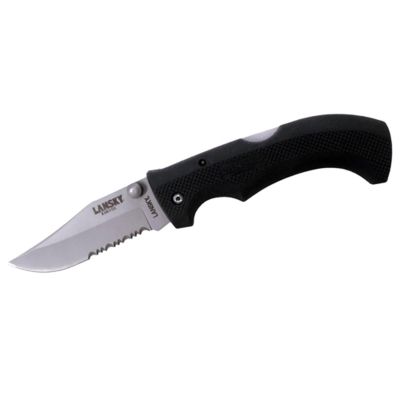 LANLKN030 image(0) - Lansky Sharpeners Easy Grip 3.75" Clip Point Serrated Folding Knife