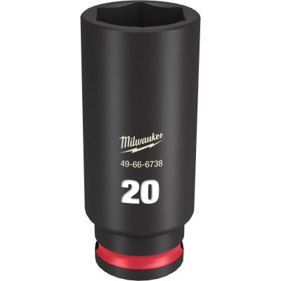 MLW49-66-6738 image(0) - Milwaukee Tool SHOCKWAVE Impact Duty  3/8"Drive 20MM Deep 6 Point Socket