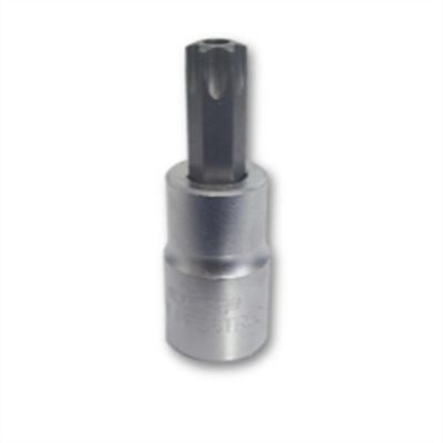 VIMPFS6TR50 image(0) - VIM Tools TR50 Tamper Proof TORX Gun Metal Gray Bit, Satin Chrome 3/8 Inch Square Drive Bit Holder