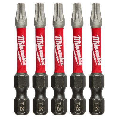 MLW48-32-4685 image(0) - Milwaukee Tool Shockwave 2" Impact Torx T25 Power Bits (5PK)