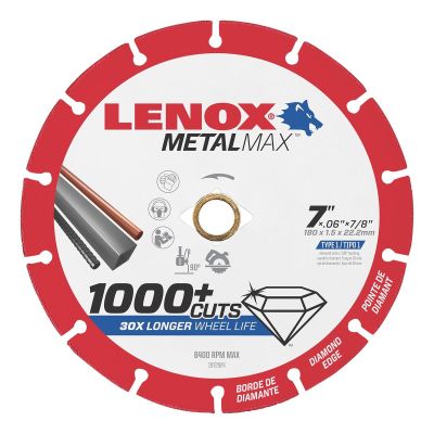 LEX1972924 image(0) - Lenox Tools LENOX Metal Max DIAM CUTOFF WHEEL AG/CS 7" X 7/8"