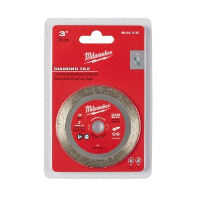 MLW49-94-3010 image(0) - Milwaukee Tool 3" DIAMOND TILE CUT-OFF BLADE MAX 20,000 RPM