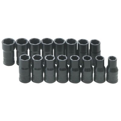 SKT756 image(0) - TURBO SOCKET SET 16PC 1/4" DR SAE& METRIC