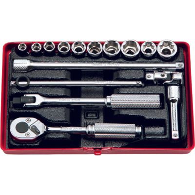 KKN2250M image(0) - Ko-ken USA 2250M 16 Piece Chrome Metric 1/4 Sq. Dr. Socket Set