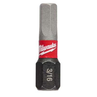 MLW48-32-4707 image(0) - Milwaukee Tool SHOCKWAVE Impact Hex 3/16" Insert Bits (Bulk 25)