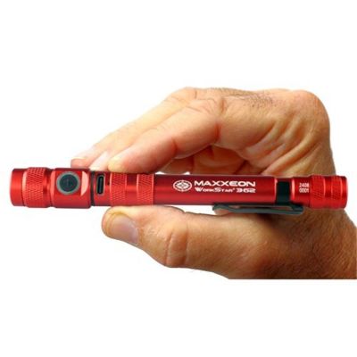 MXN00362 image(0) - Maxxeon WorkStar 362 Rechargeable LED Zoom Penlight/Inspection Light USB-C, Red