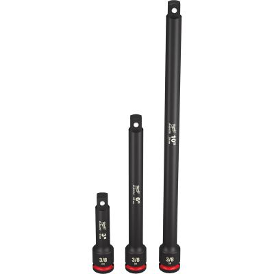 MLW49-66-6714 image(0) - Milwaukee Tool 3PC SHOCKWAVE Impact Duty  3/8" Drive Extension Set