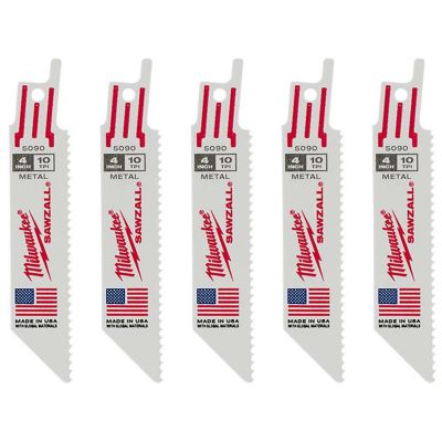 MLW48-00-5090 image(0) - Milwaukee Tool 4" 10 TPI   SAWZALL Blades (5 Pk)