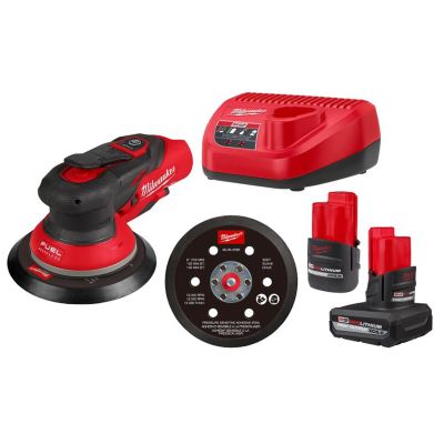 MLW2584-22CX image(0) - Milwaukee Tool Milwaukee Tool M12 FUEL 12V Lithium-Ion Brushless Cordless 6 Inch Random Orbital Sander 3/32 Inch Kit