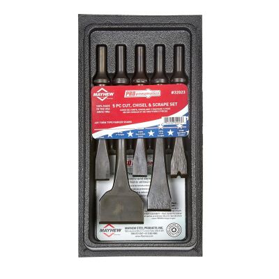 MAY32023 image(0) - Mayhew 5-PC PNEU CUT CHISEL SCRAPE SET