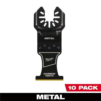 MLW49-25-1509 image(0) - Milwaukee Tool MILWAUKEE® OPEN-LOK 1-3/8" Carbide Teeth Metal Multi-Tool Blades 10PK