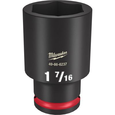 MLW49-66-6237 image(0) - Milwaukee Tool SHOCKWAVE Impact Duty  1/2"Drive 1-7/16" Deep 6 Point Socket