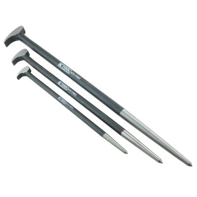 KTI71604 image(0) - K Tool International 3 Piece Roll Head Ladyfoot Pry Bar Set