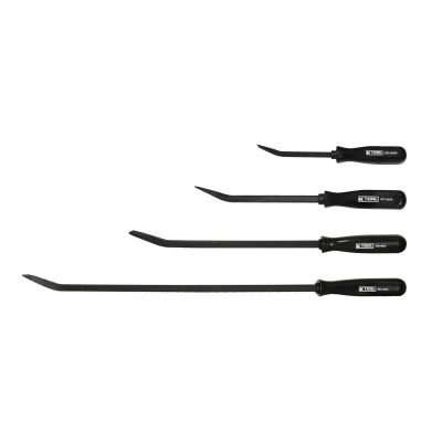 KTI19240 image(0) - K Tool International Pry Bar Set Bent End 4 Piece w/ Black Square Handle