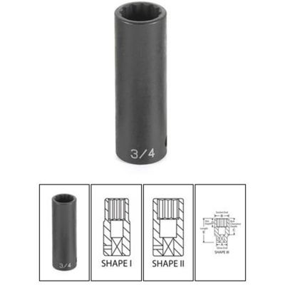 GRE2138MD image(0) - Grey Pneumatic 1/2"Dr x 38mm Deep 12 Point