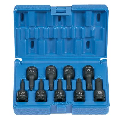 GRE1200T image(0) - Grey Pneumatic 3/8" Drive 9 Piece Internal Torx Impact Driver Set