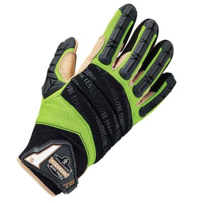 ERG17792 image(0) - Ergodyne 924LTR S Lime Leather-Reinf Hybrid DIR Gloves