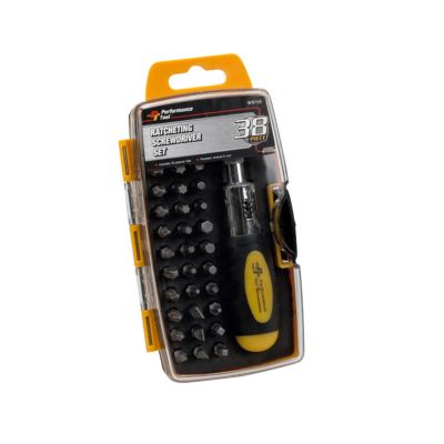 WLMW9159 image(0) - Wilmar Corp. / Performance Tool Ratcheting Screwdriver Set, 38-Piece, Stubby Drive