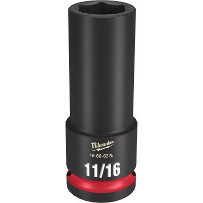 MLW49-66-6225 image(0) - Milwaukee Tool SHOCKWAVE Impact Duty  1/2"Drive 11/16" Deep 6 Point Socket