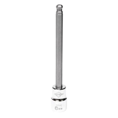 MAY16520 image(0) - Mayhew Mayhew 6 MM Metric Ball Hex Medium Insert Socket Bit, 3/8-Inch Drive