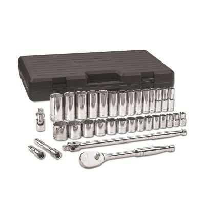 KDT80715 image(0) - GearWrench 33 PC 1/2" DR 6 PT SAE STD & DEEP SOCKET SET