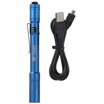 STL66140 image(0) - Streamlight Stylus Pro USB Bright Rechargeable LED Penlight - Blue: Rechargeable battery, USB Cord, Pocket clip, Nylon holster